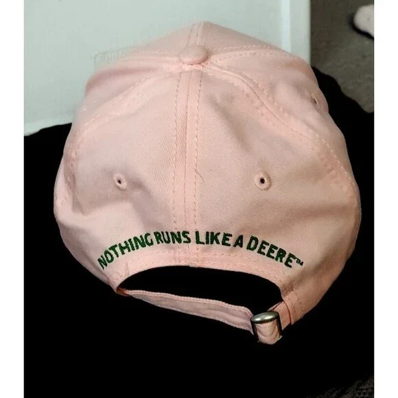John Deere Pink Ladies Baseball Hat Embroidered Adjustable Pink Hat Cap - Picture 5 of 6